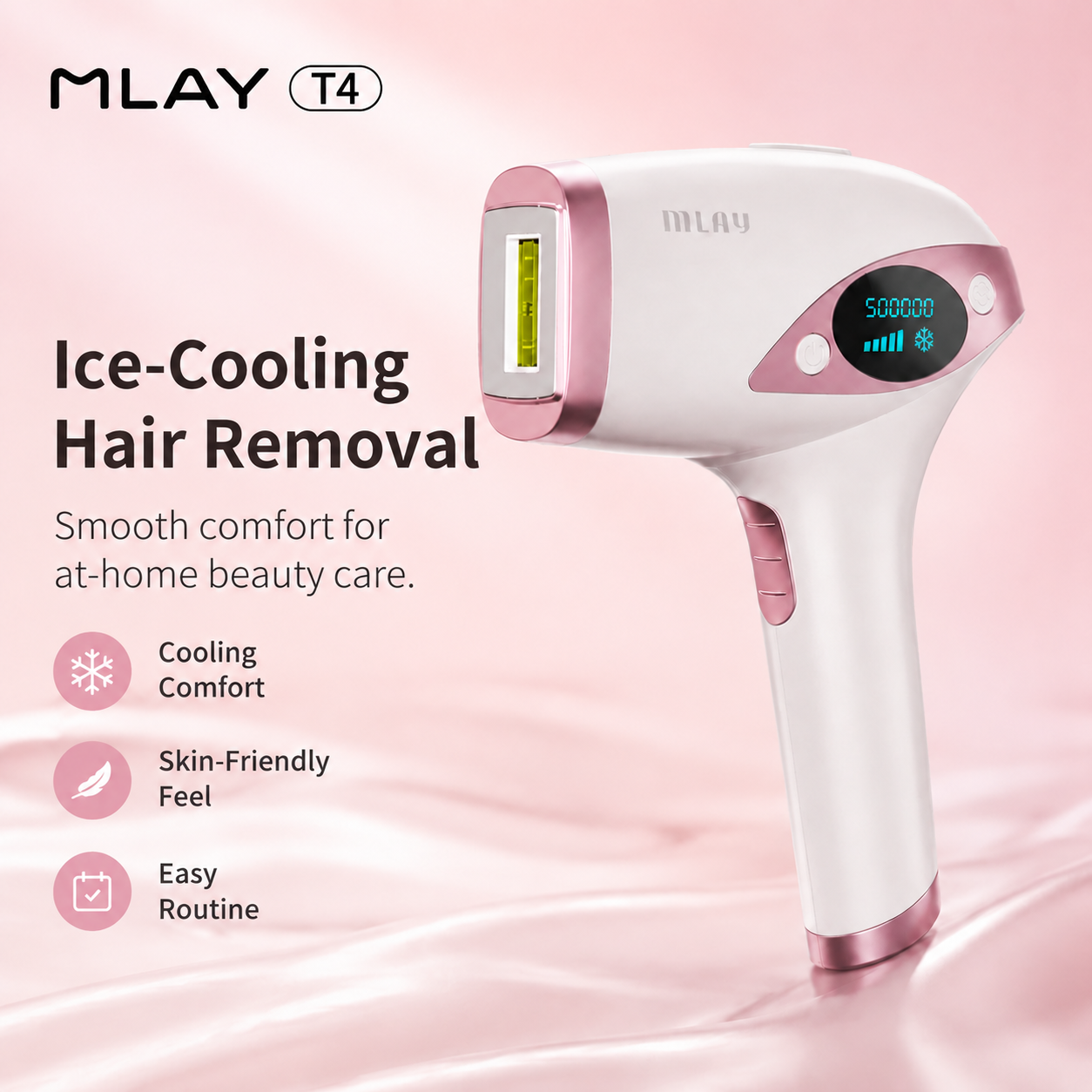 MLAY T4 Home Use IPL Hair Removal Device with Ice-Cooling System