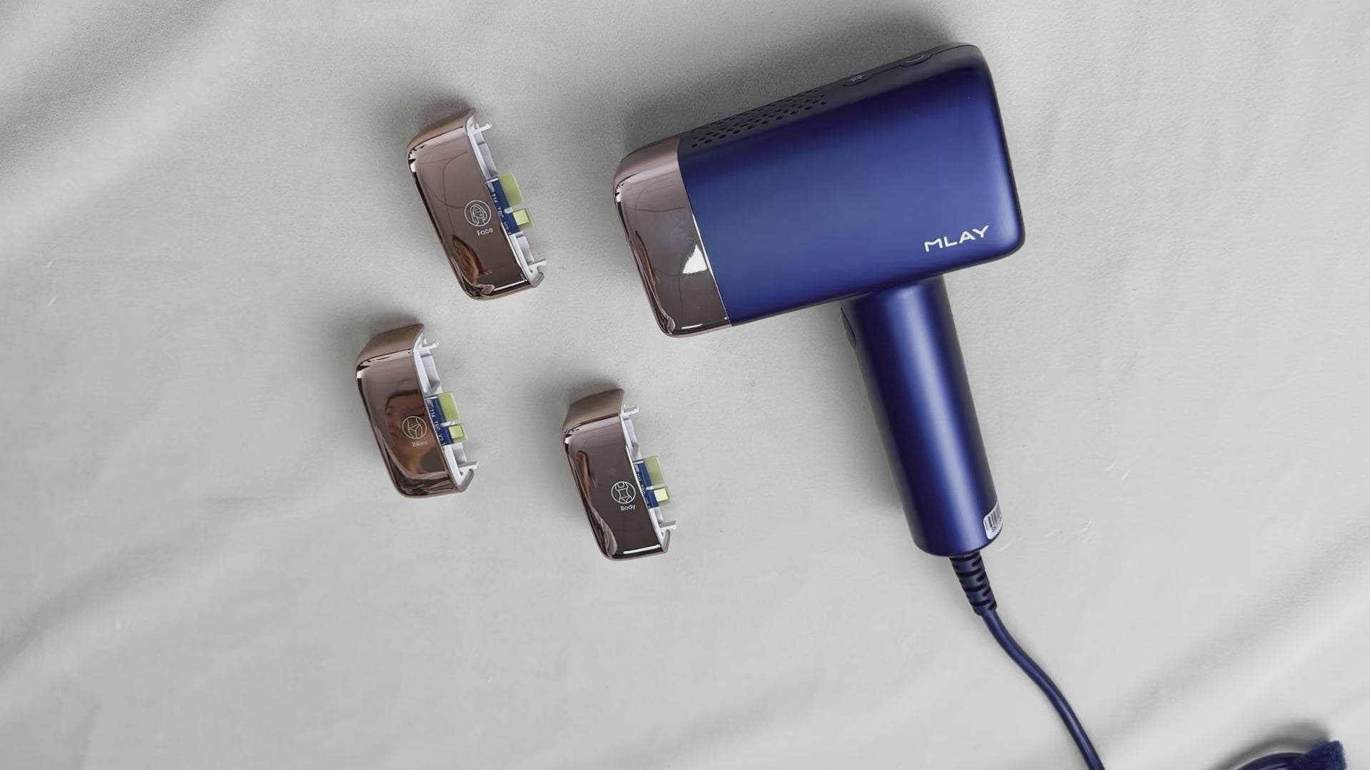Load video: MLAY Replaceable Specified Lamp Heads for T14, 500,000 Flashes, for Face Bikini Acne Treatment Skin Rejuvenation, Not Compatible with T14B Pro