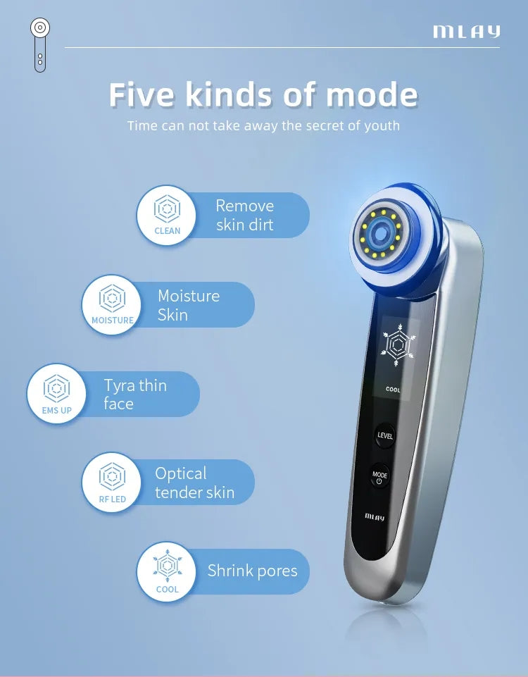 MLAY S3 Handheld RF Beauty Device - Wrinkle Remover, Face Lift & Skin Rejuvenation